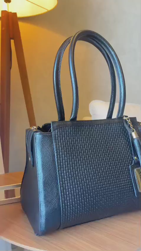 Bolsa Feminina de Ombro Couro Preta Ruth