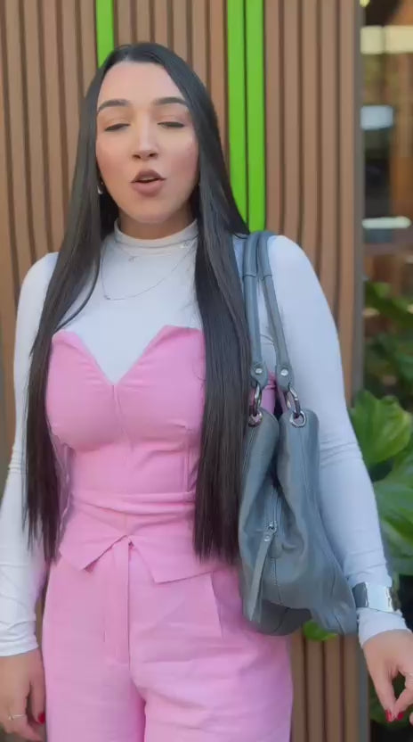 Bolsa Saco Com Divisórias Couro Preta Ônix Charlotte