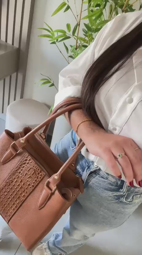 Bolsa Tote Média Couro Caramelo Sophie
