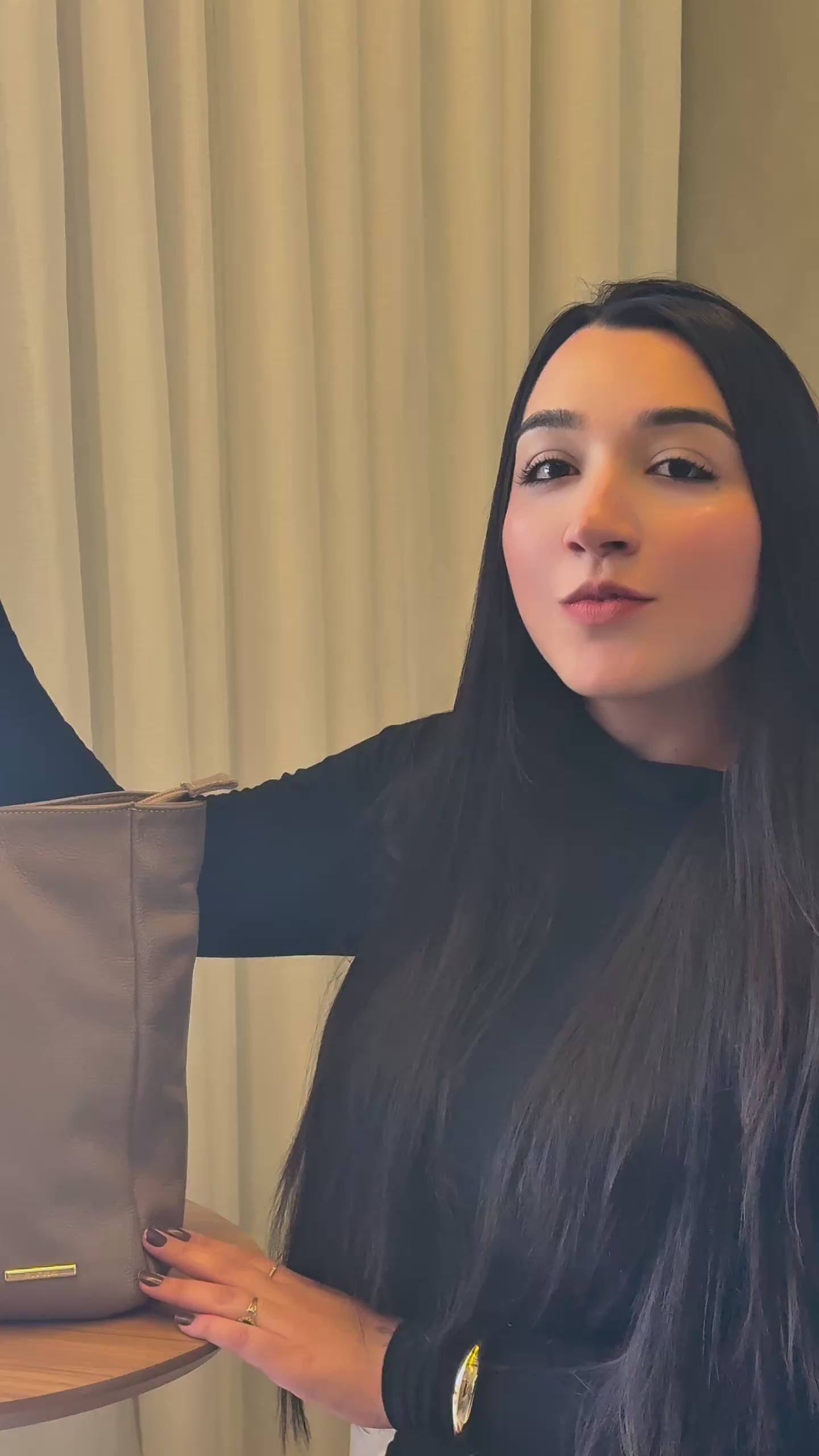 Bolsa Sacola Com Zíper Couro Cinza França