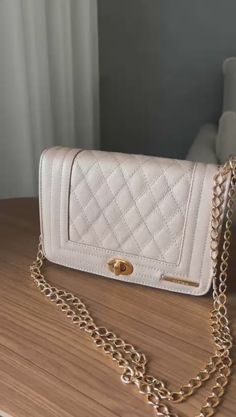 Bolsa Clutch Pequena Couro Rosé Lua