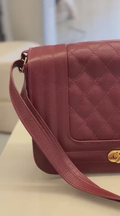 Bolsa Feminina Clutch Pequena Couro Vermelho Rubi Alice