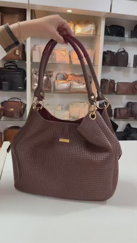 Bolsa Saco Com Divisórias Couro Charlotte