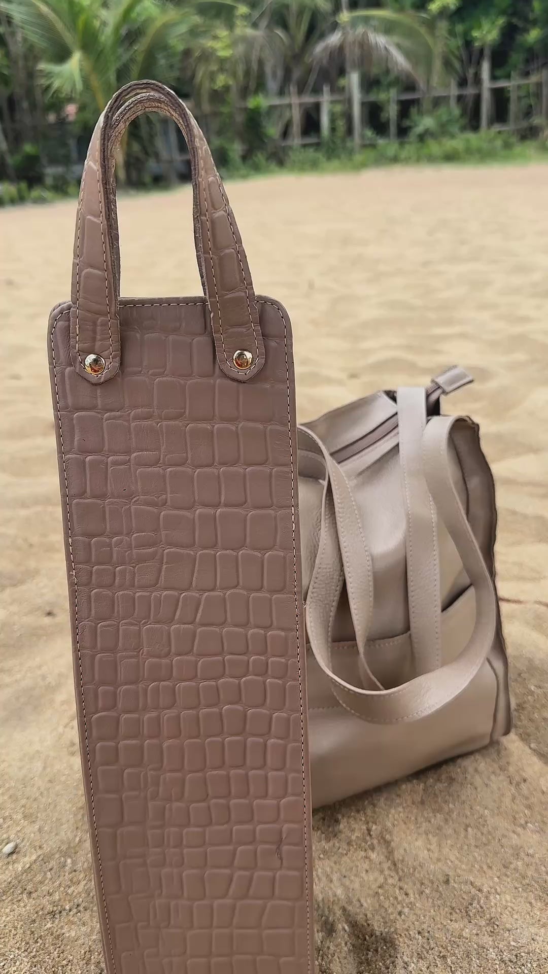 Porta Vinho Couro Nude Itália