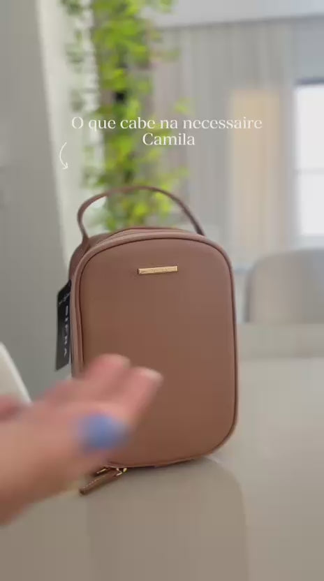 Nécessaire Feminina Couro Rose Camila