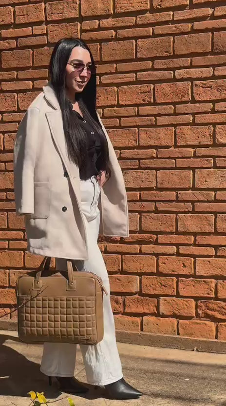Pasta Executiva Feminina Notebook Couro Caramelo Suiça