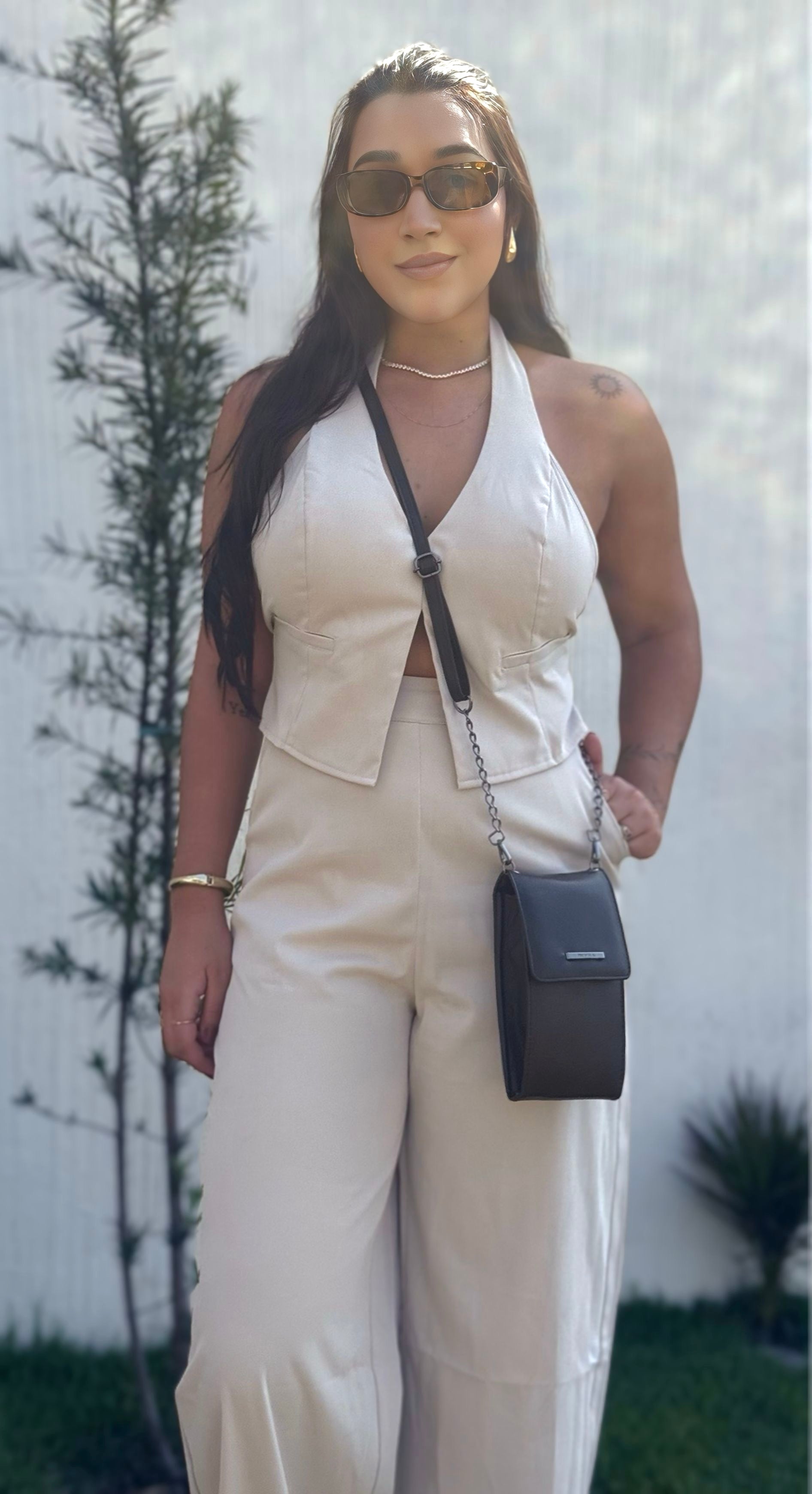 Bolsa Feminina Porta Celular Couro Preta Karen