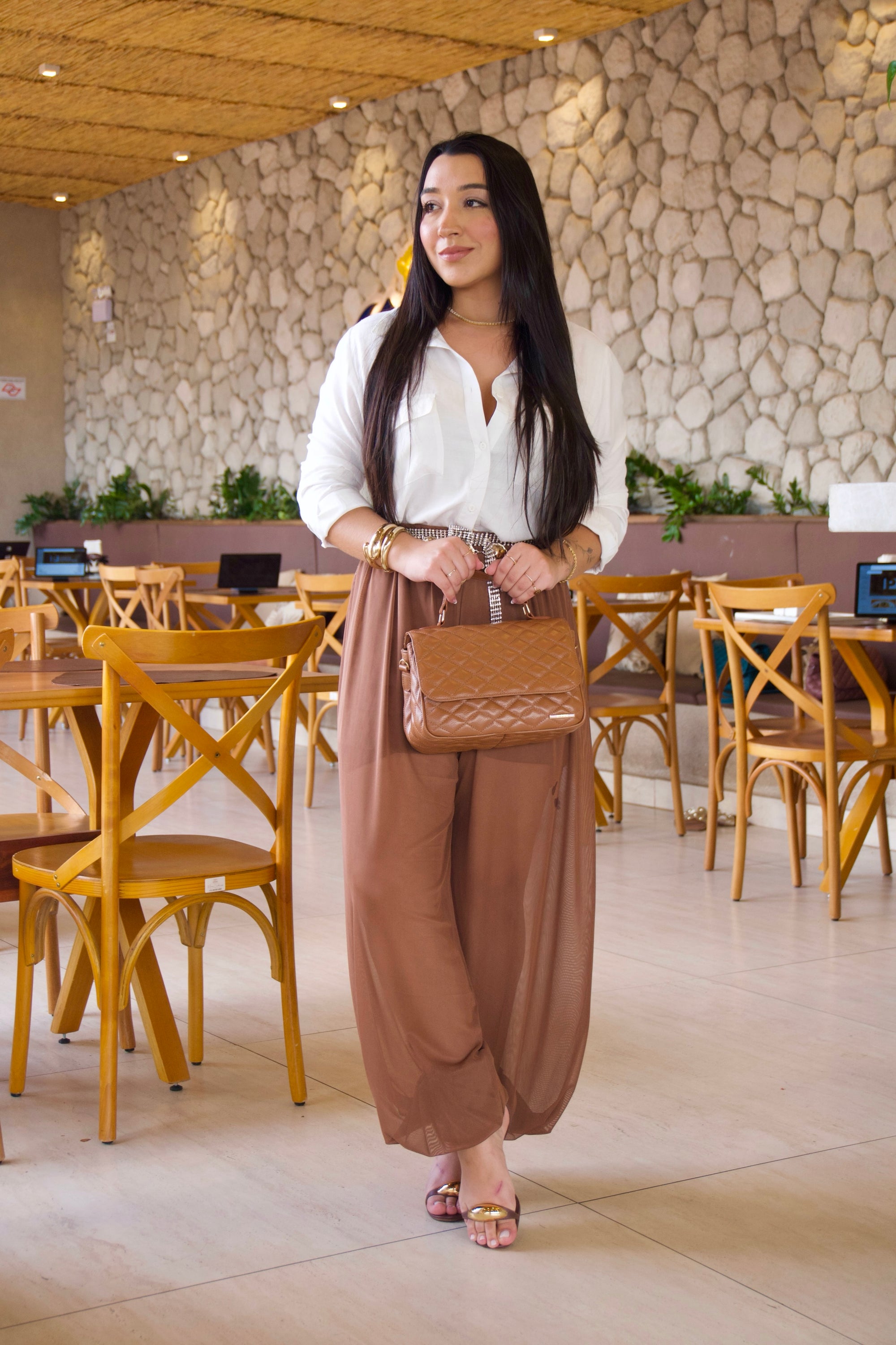 Bolsa Tiracolo Média Couro Caramelo Juliana